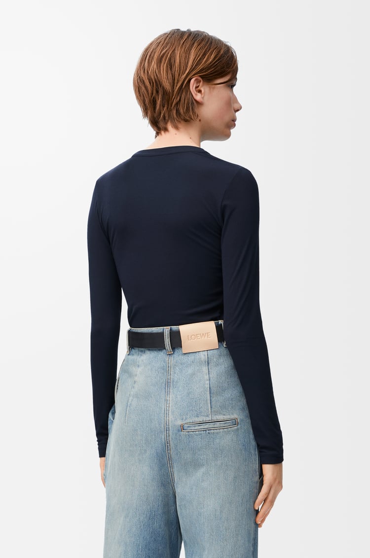 LOEWE Long sleeve top in modal Dark Blue