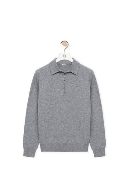 LOEWE Polo sweater in cashmere 混灰色