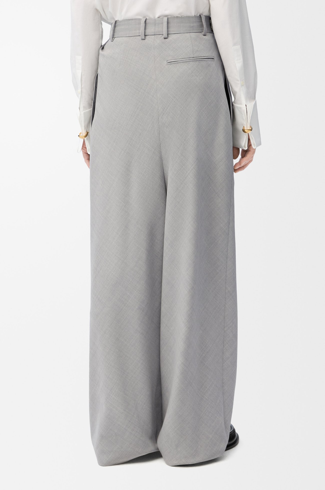 LOEWE Draped trousers in wool Light Grey plp_rd