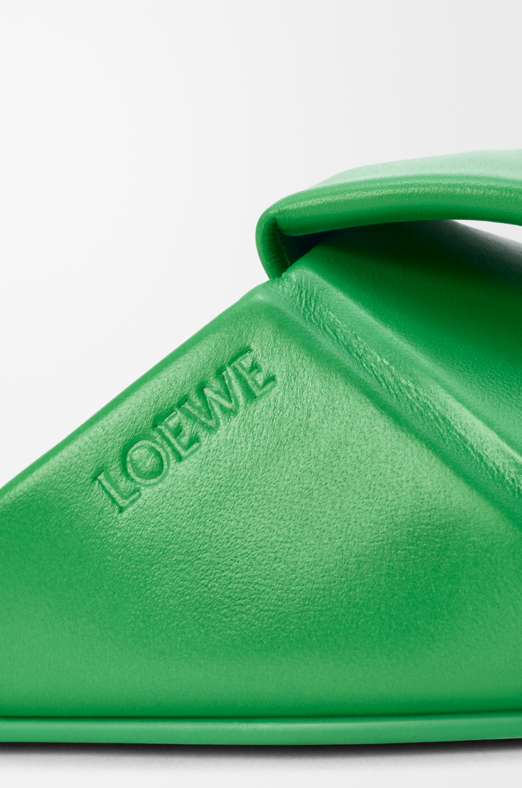 LOEWE Origami Pantolette aus Lammleder Kleeblattgrün