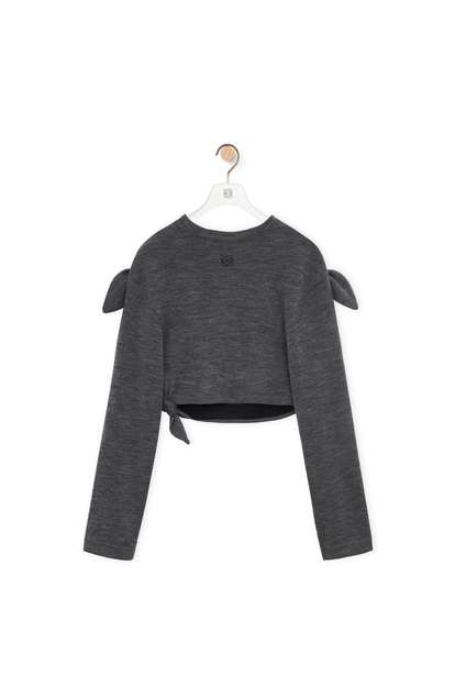 LOEWE Knot cropped top in wool and cashmere 灰色/黑色 plp_rd