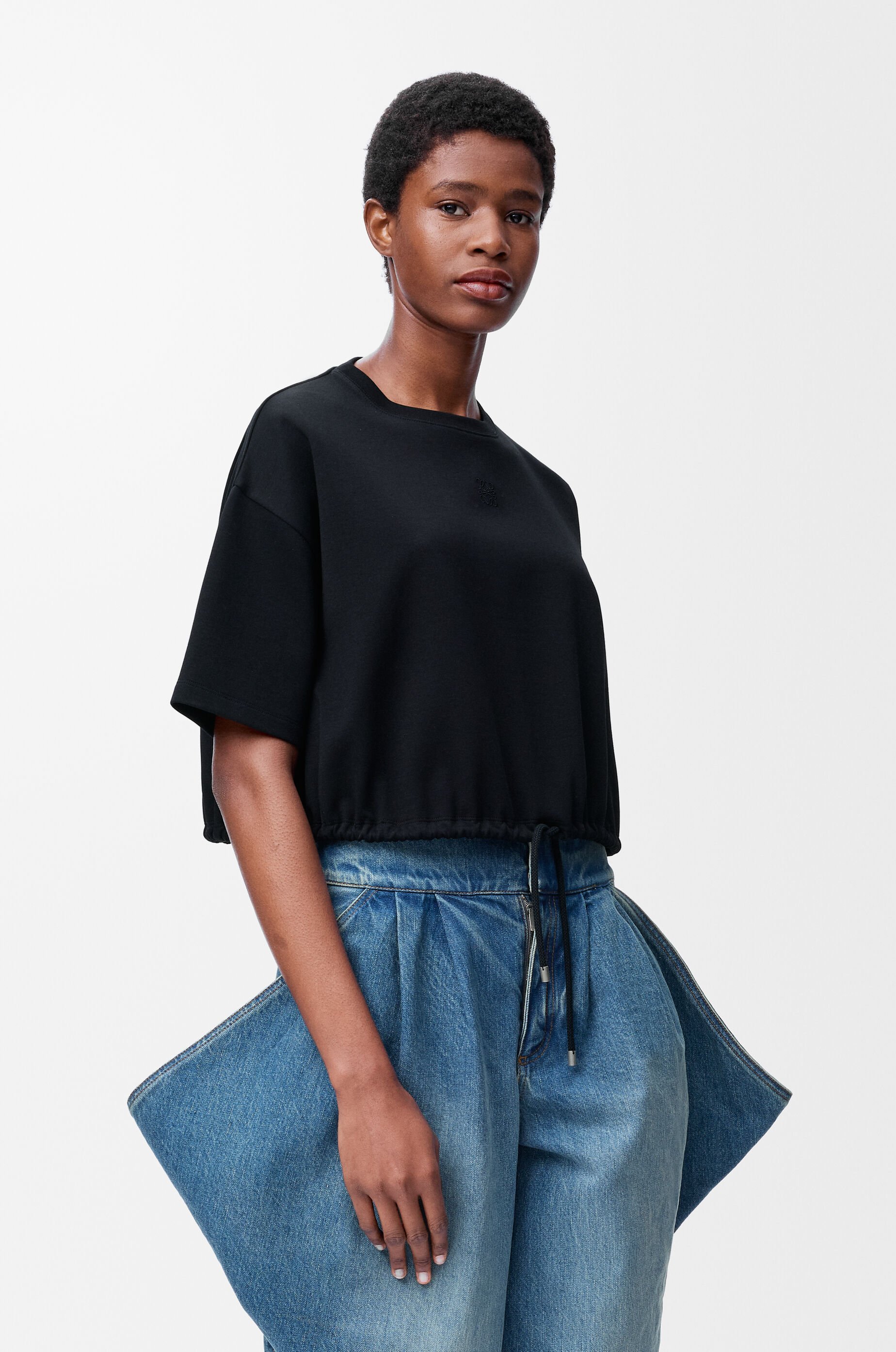 Cropped T-shirt in cotton Black - LOEWE