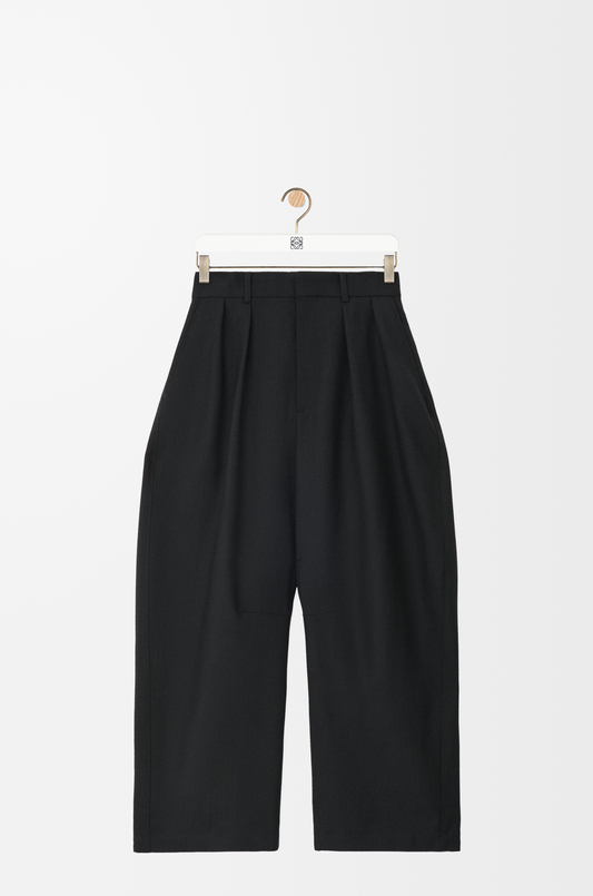 ロエベ パンツ コットン クロップド ラップ たせ トラウザーズ 