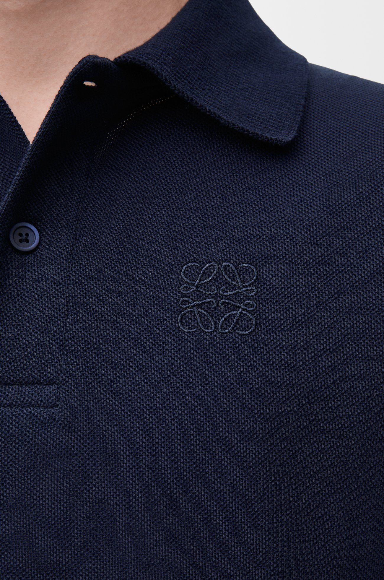 LOEWE Polo in cotton Dark Navy Blue