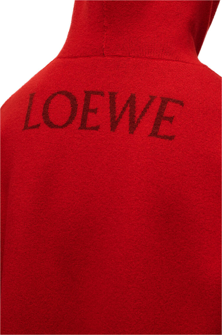 LOEWE Anagram knit hoodie in wool Red