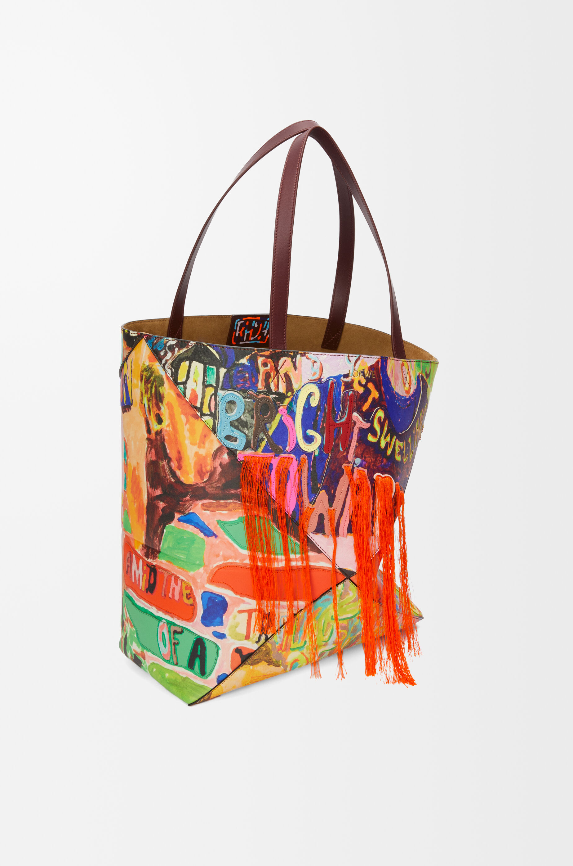 XL Puzzle Fold tote in classic calfskin Red - LOEWE