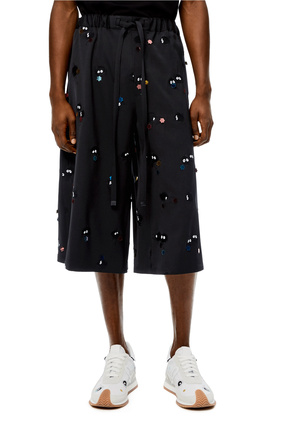 LOEWE Susuwatari drawstring shorts in wool Black/Multicolor plp_rd