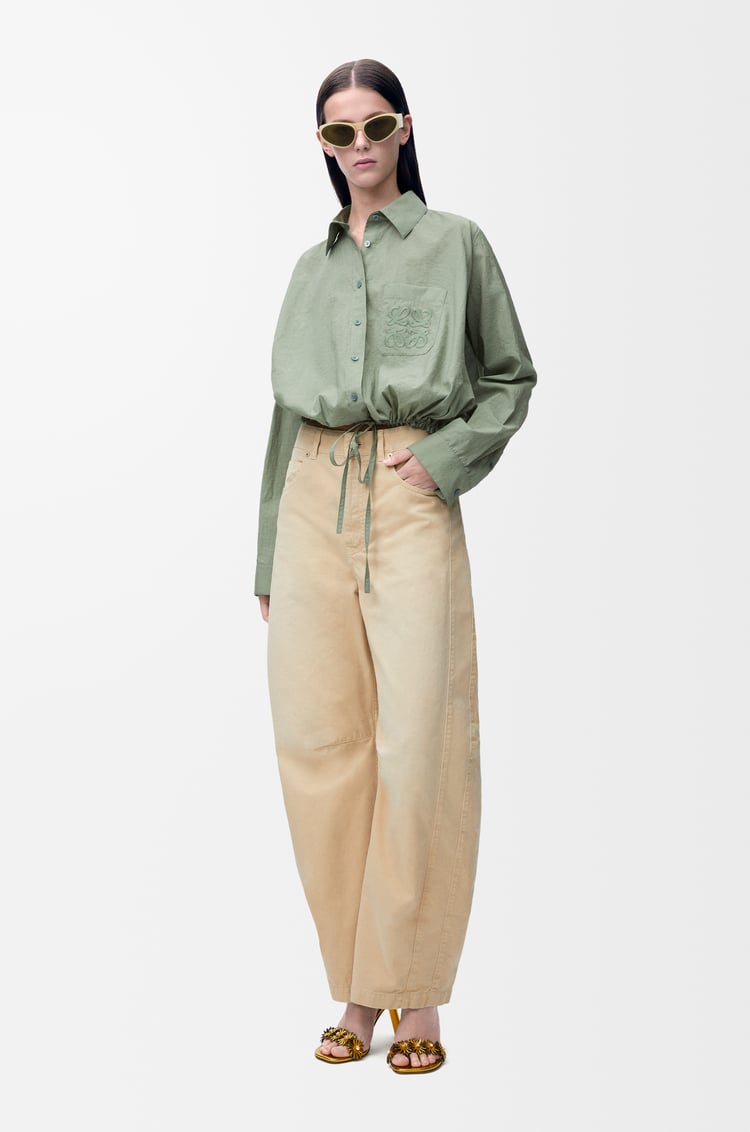 LOEWE Pantalón barrel en algodón Beige Claro