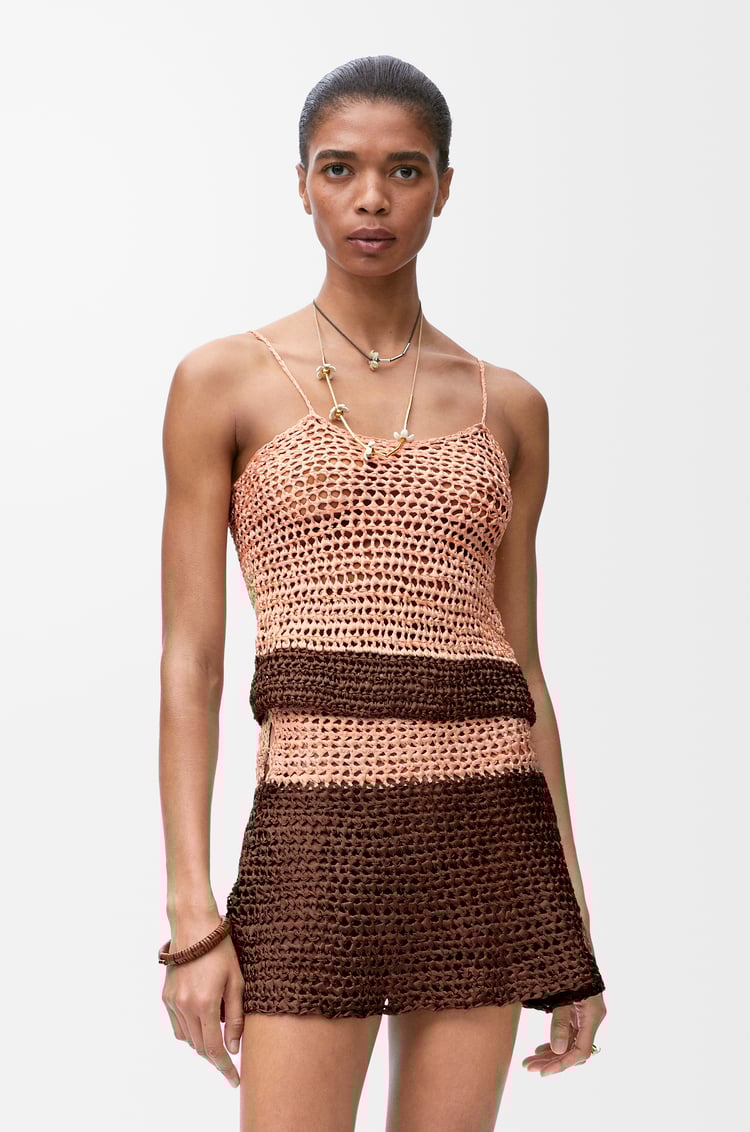 LOEWE Top in silk Beige/Brown