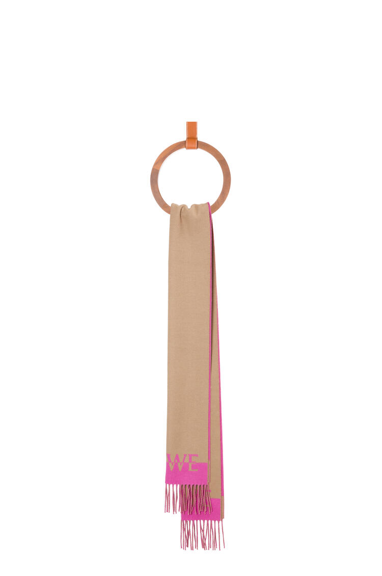 LOEWE Bicolour LOEWE scarf in wool and cashmere Light Caramel/Pink
