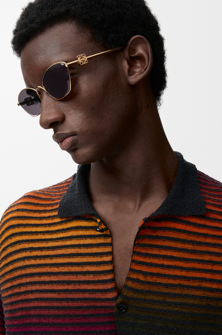 LOEWE Anagram hexagonal sunglasses Smoke Moka
