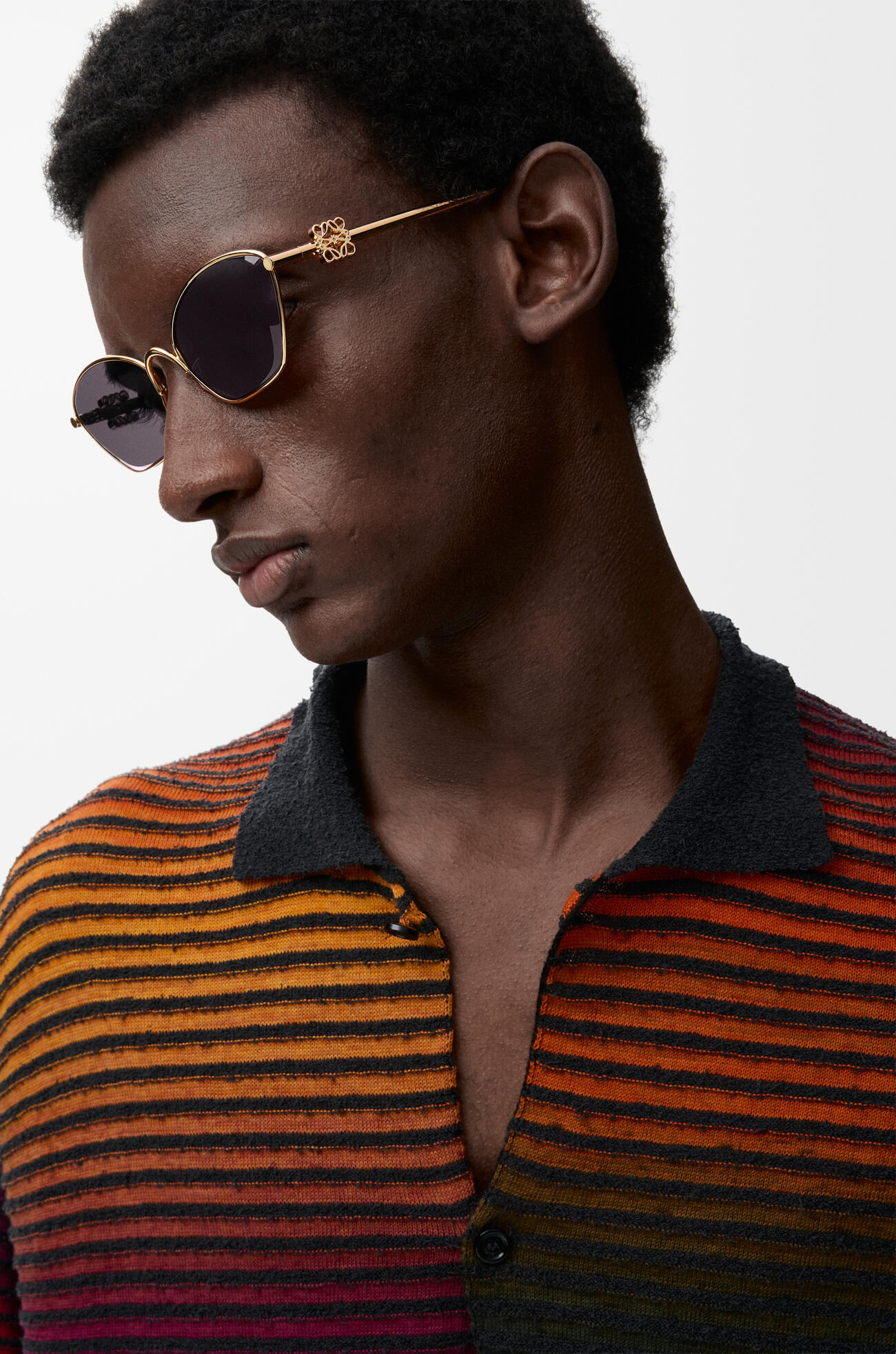 LOEWE Anagram hexagonal sunglasses Smoke Moka