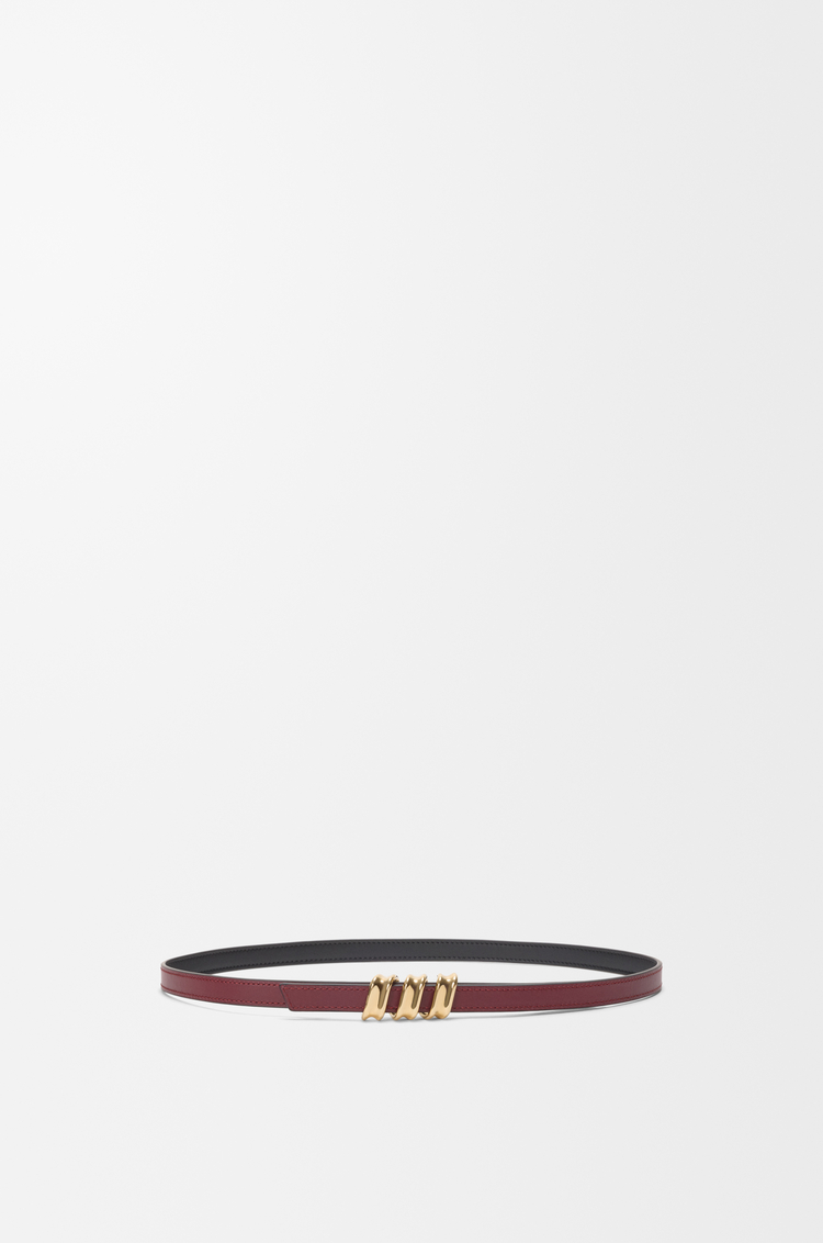 LOEWE Cinturón Coil reversible en piel de ternera lisa Negro/Rojo Cobre Rosado/Dorado