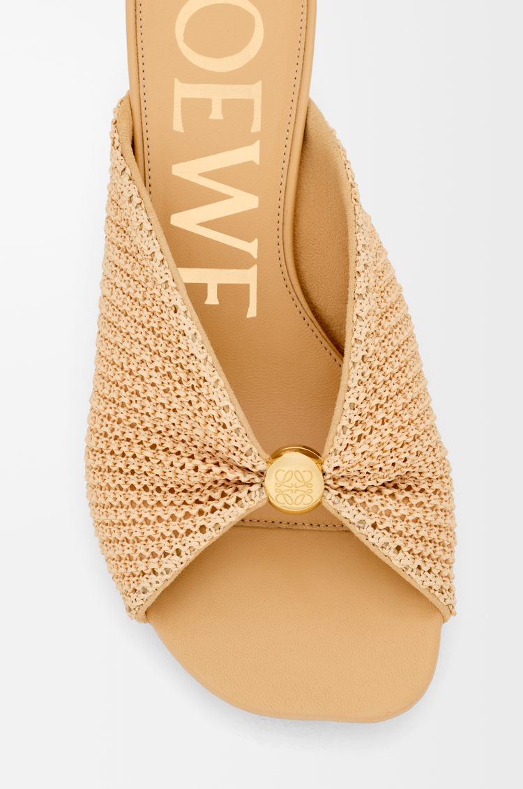 LOEWE Sandalia Pebble Soft en tejido con efecto de rafia Natural