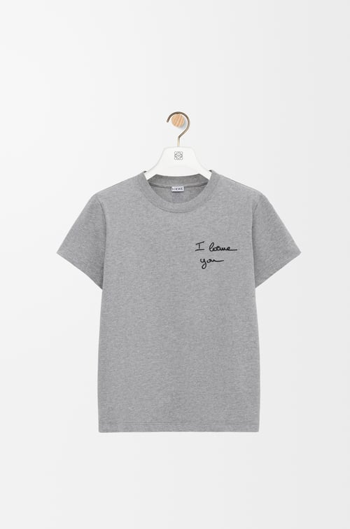 LOEWE Camiseta en algodón de corte regular Gris Jaspeado
