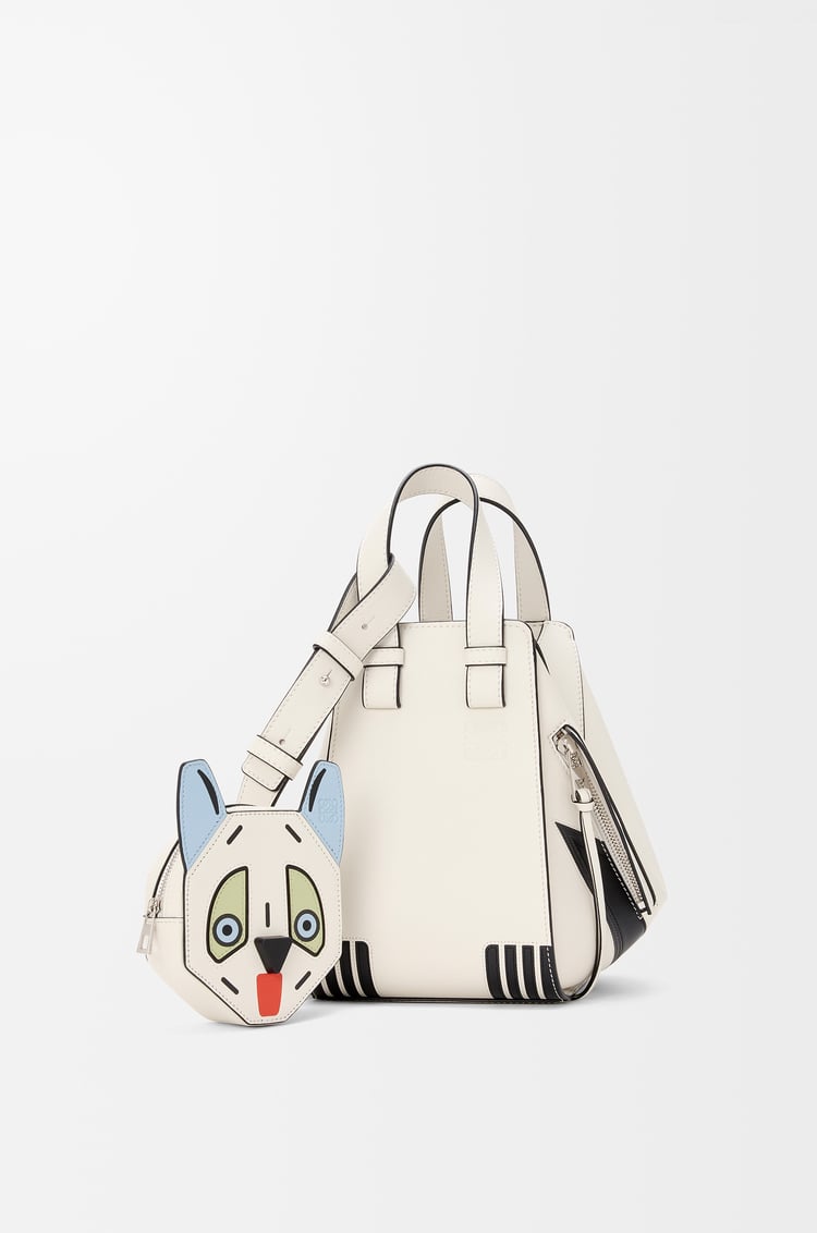 LOEWE Futurist Cat compact Hammock bag in classic calfskin Soft White