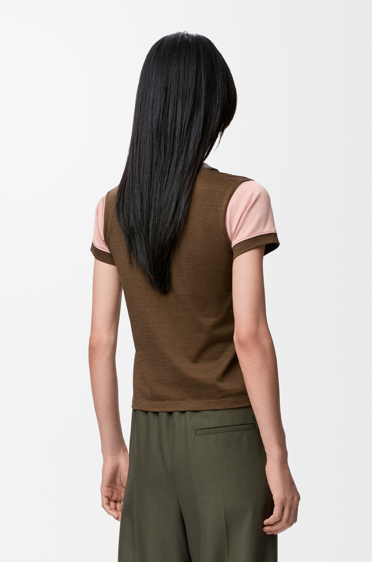 LOEWE 小廓形棉质混纺 T 恤 卡其绿色