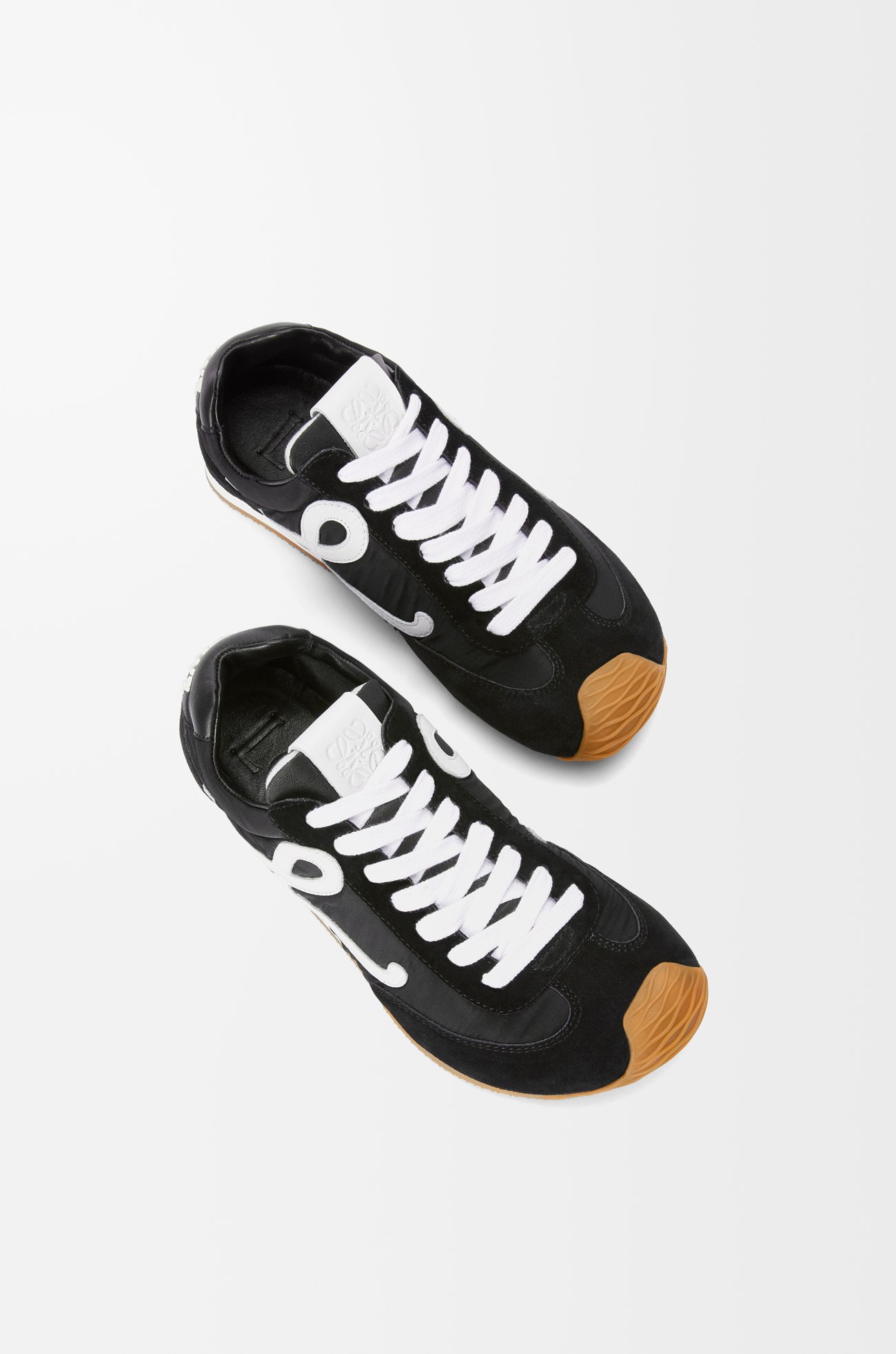 LOEWE Ballet Runner 2.0 in nylon and calfskin Black/White plp_rd