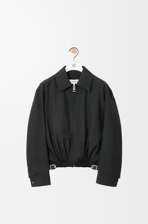 LOEWE 羊毛腰带夹克 黑色
