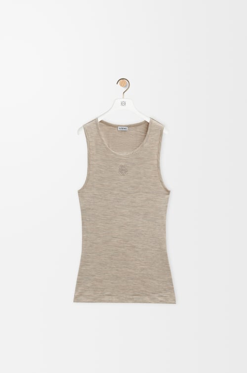 LOEWE Anagram tank top in stretch wool Soft White plp_rd