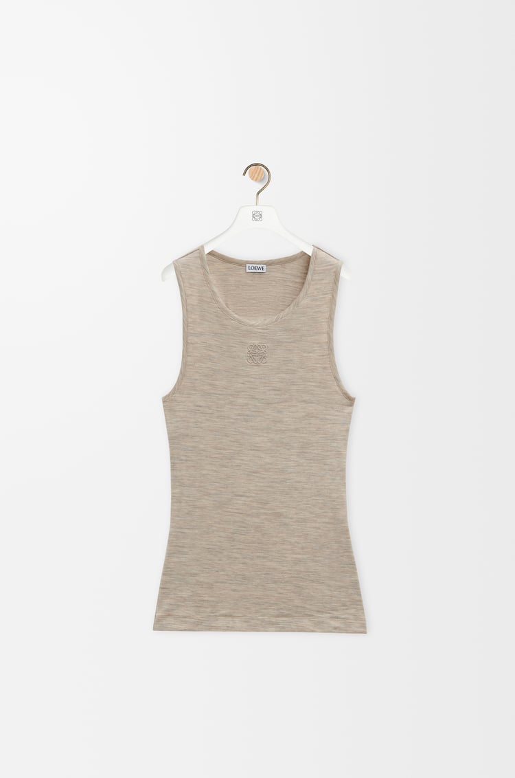 LOEWE Anagram tank top in stretch wool Soft White