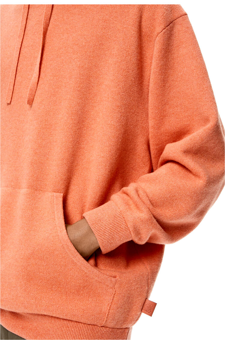 LOEWE 羊毛和羊绒编织连帽衫 粉橘色 pdp_rd