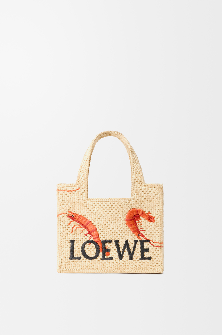 LOEWE Bolso LOEWE Font tote mini en rafia Natural/Naranja