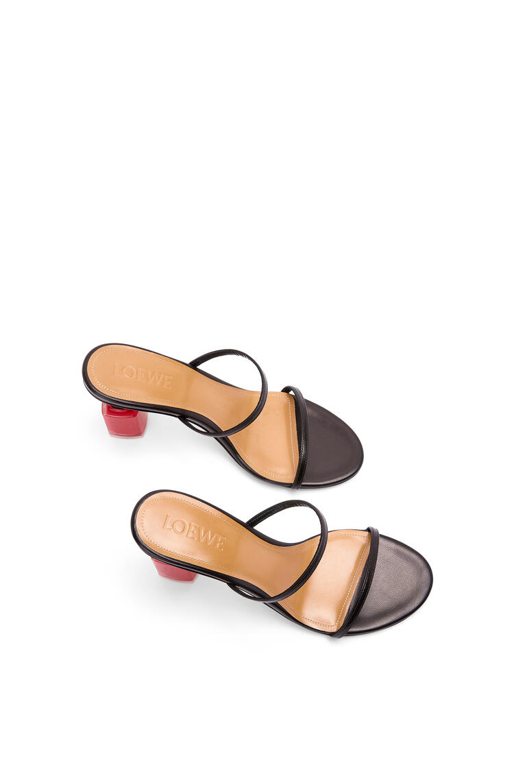 LOEWE Nail polish sandal in goatskin Black pdp_rd