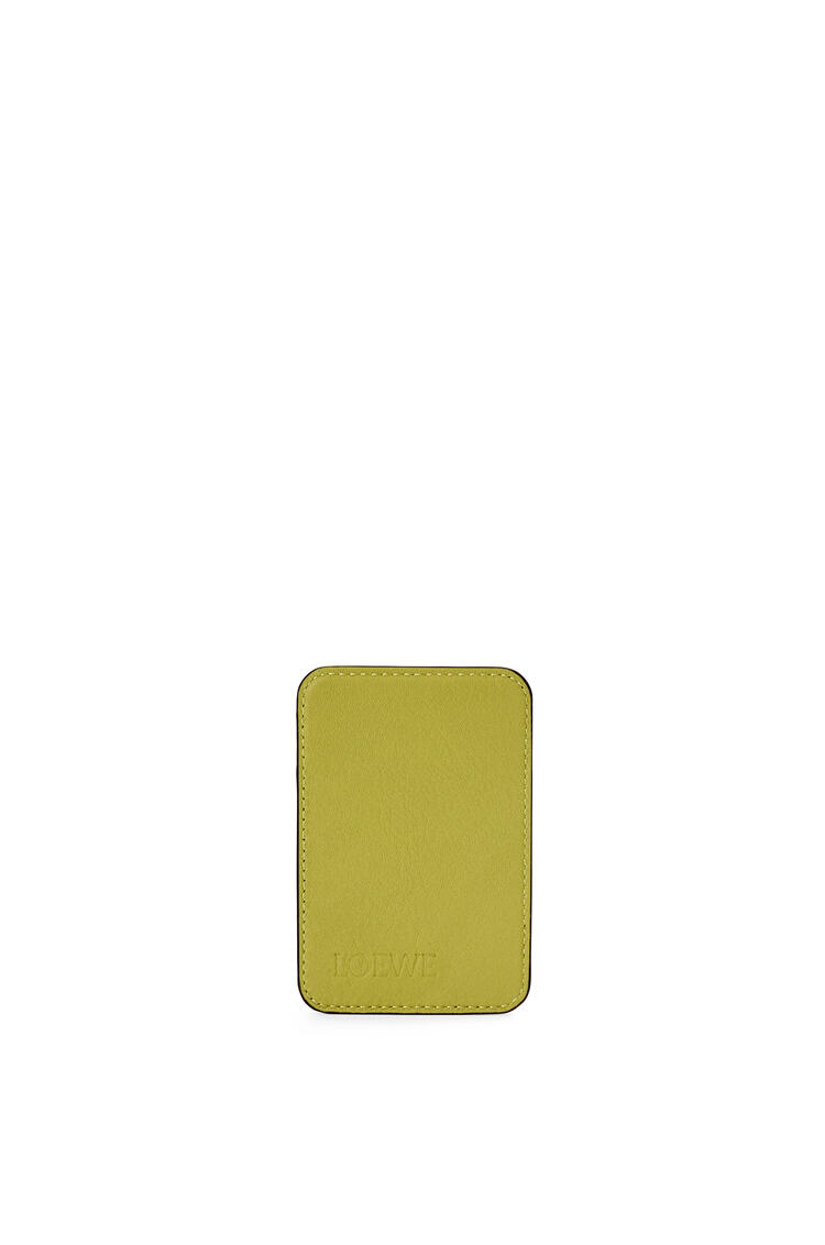 LOEWE Tarjetero magnético Puzzle en piel de ternera clásica Amarillo Lima/Verde Aguacate