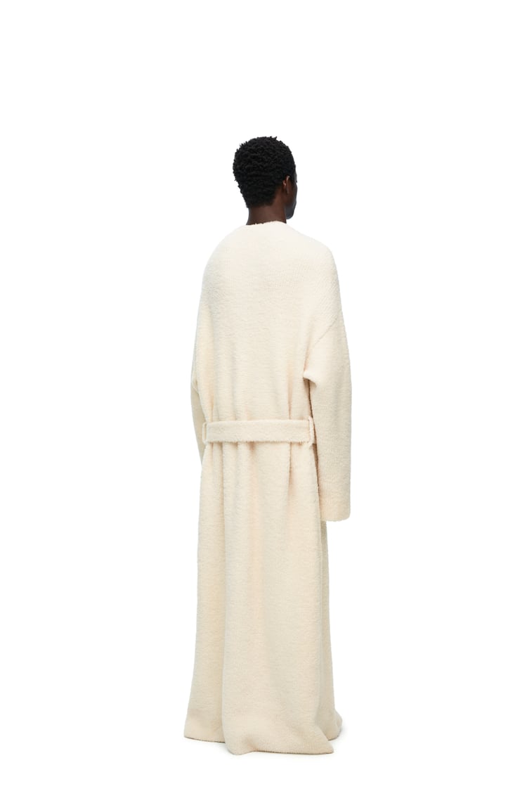 LOEWE Belted coat in wool Ecru