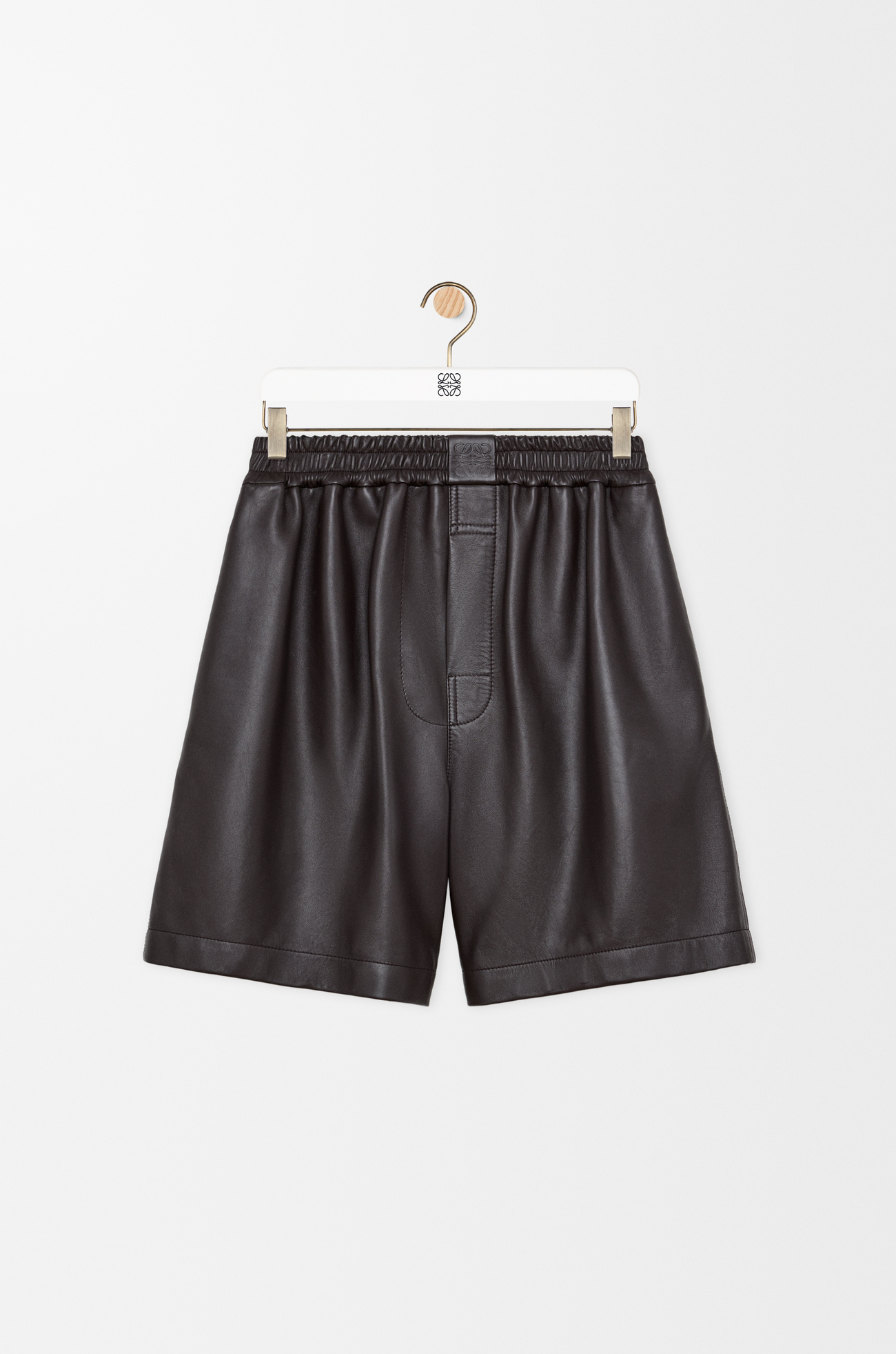 LOEWE Shorts in nappa lambskin Dark Brown