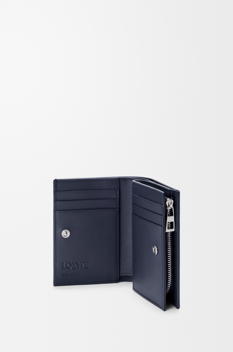 LOEWE Anagram compact wallet in pebble grained calfskin Dunkles Marineblau