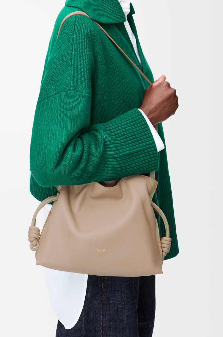 LOEWE Medium Flamenco clutch in nappa calfskin Sand