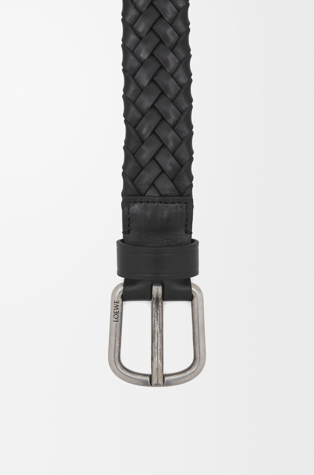 LOEWE チャンキー ウーブン ベルト（ベジタブルタンニンカーフ）  ブラック/ヴィンテージパラジウム plp_rd