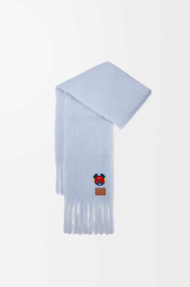 LOEWE Scarf in mohair and wool blend Baby Blue