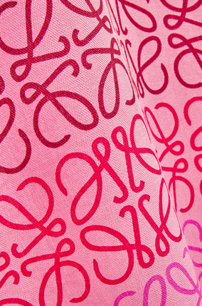 LOEWE Bufanda en lana y cashmere con estampado de anagramas Rosa/Multicolor plp_rd