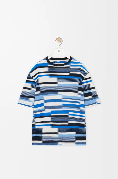 LOEWE 棉质宽松版型 T 恤 海军蓝/亚麻原色