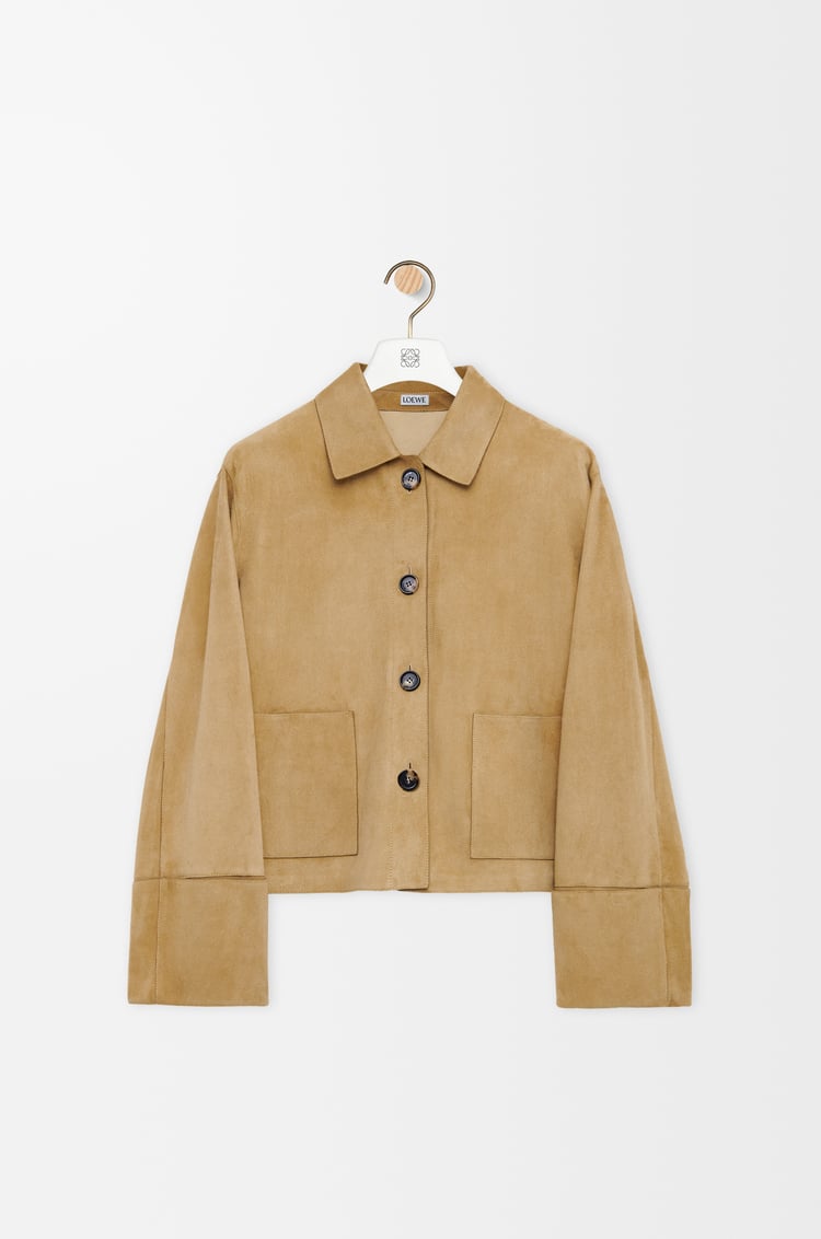 LOEWE ターンアップ ジャケット（スエードラム） ゴールド