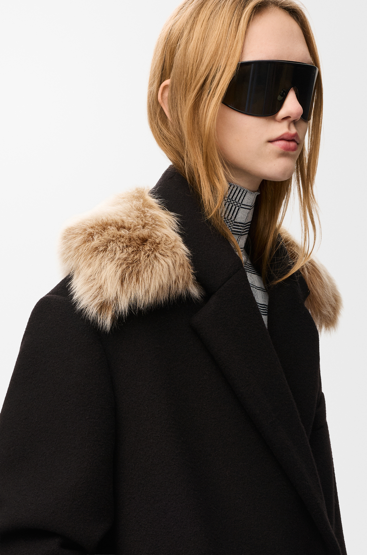 LOEWE Abrigo corto en lana y cashmere Negro