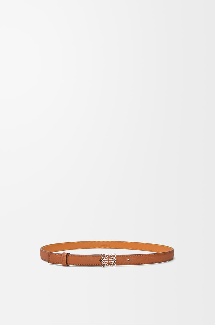LOEWE Anagram belt in pebble grain calfskin Tan/Palladium