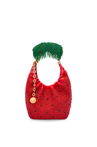 LOEWE Mini Squeeze bag in beaded leather Red