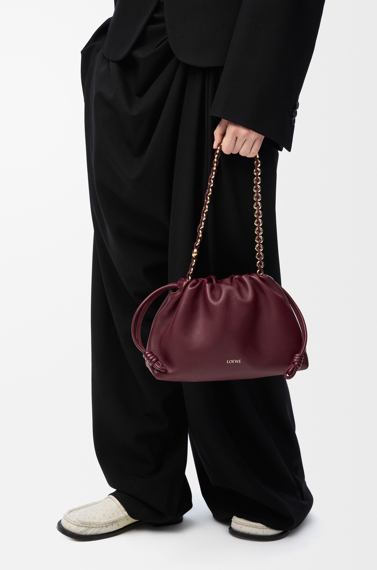 LOEWE Medium Flamenco purse in mellow nappa lambskin Dark Burgundy plp_rd