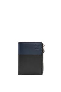 LOEWE Slim compact wallet in shiny calfskin	 Black/Deep Navy