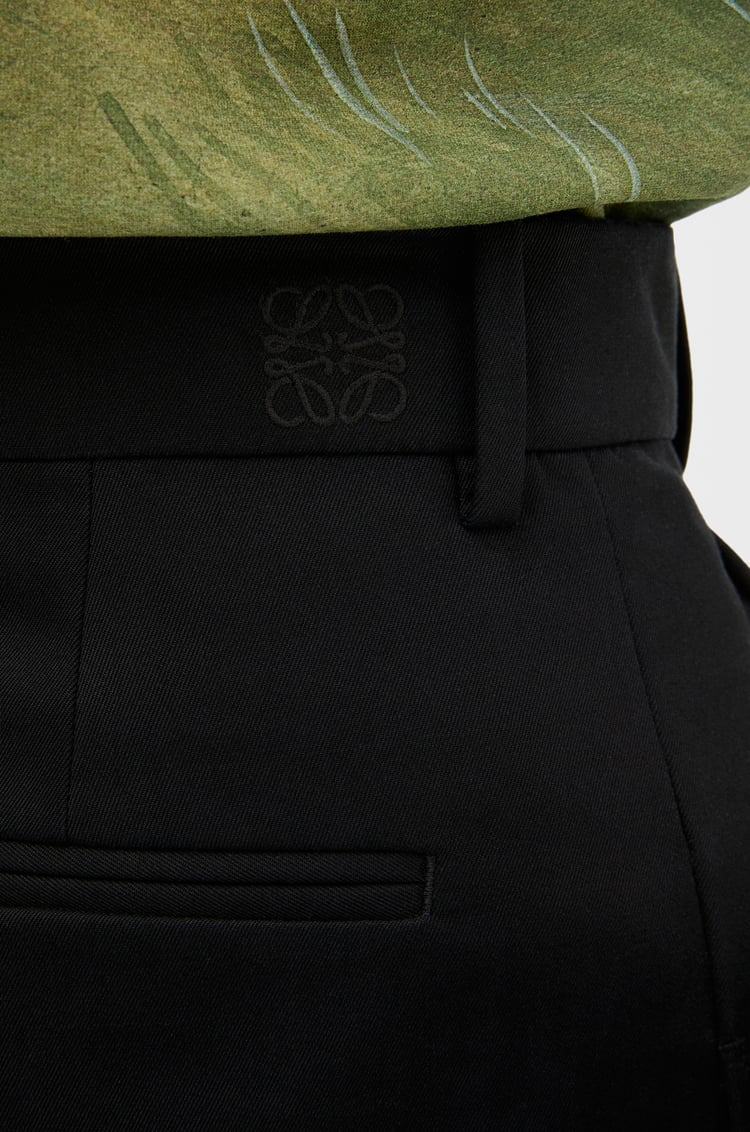 LOEWE Pleated trousers in cotton and silk Black