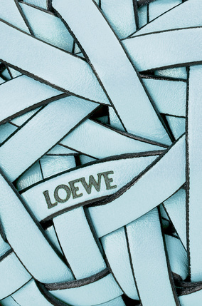 LOEWE Nest woven paperweight in stone and calfskin Light Blue plp_rd