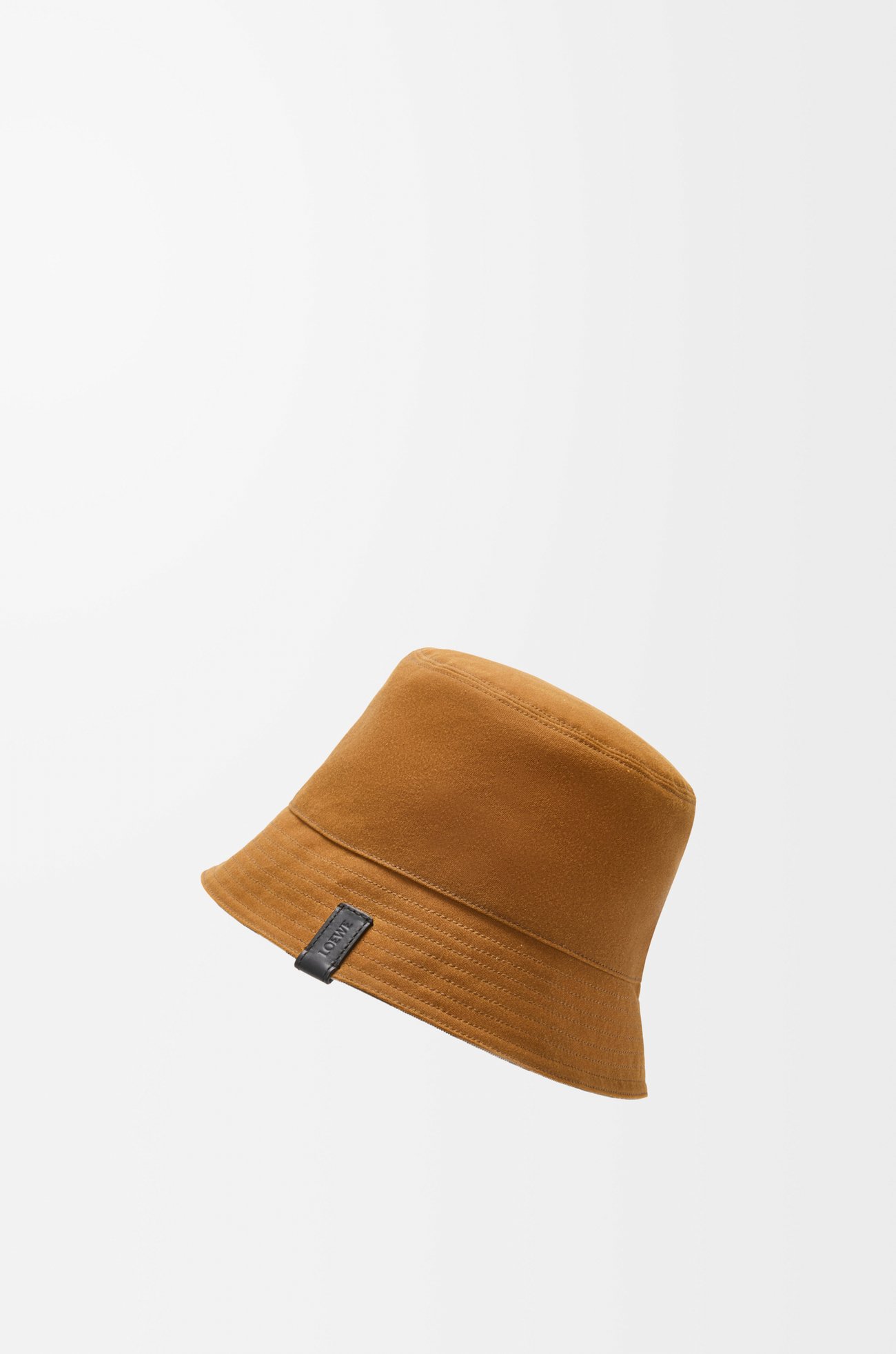 LOEWE 帆布格子雙面漁夫帽 米色
