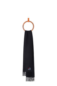 LOEWE Anagram scarf in cashmere Navy Blue pdp_rd