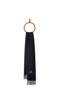 LOEWE Anagram scarf in cashmere Navy Blue
