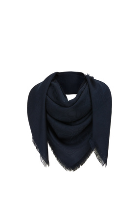LOEWE Damero scarf in wool, silk and cashmere Dark Blue plp_rd