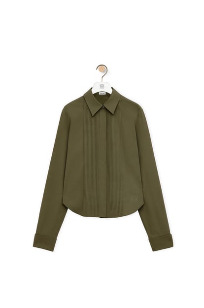 LOEWE Pleated shirt in cotton Military Green